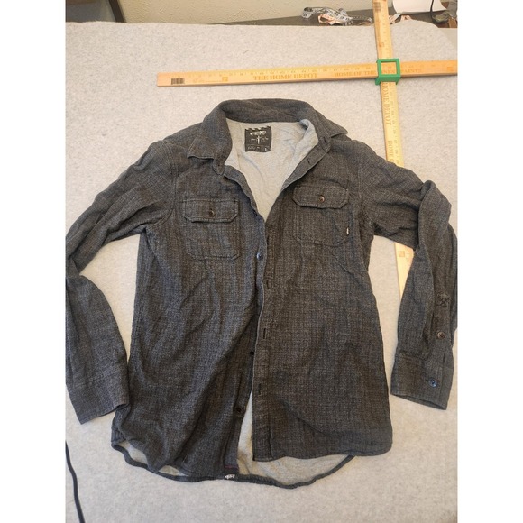 Vans Johnny Layton Shirt Mens Large Gray Button Down Long Sleeve Skate Flannel - Picture 1 of 12